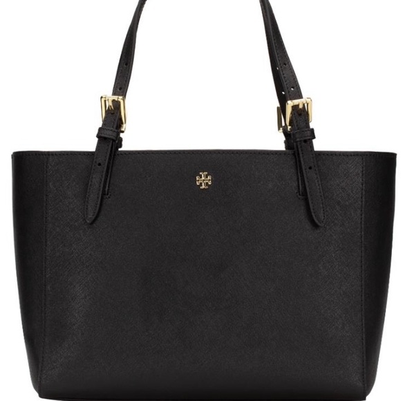 Tory Burch Handbags - Tory Burch Emerson small buckle black tote NWT